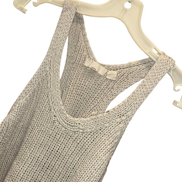 inhabit anthropologie rich gray beige large knit sleeveless sweater vest S - Picture 3 of 3